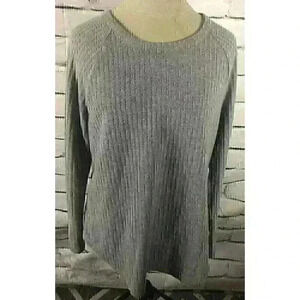 Chaser Womens Size XL Gray Waffle Knit Long Sleeve Henley Shirt